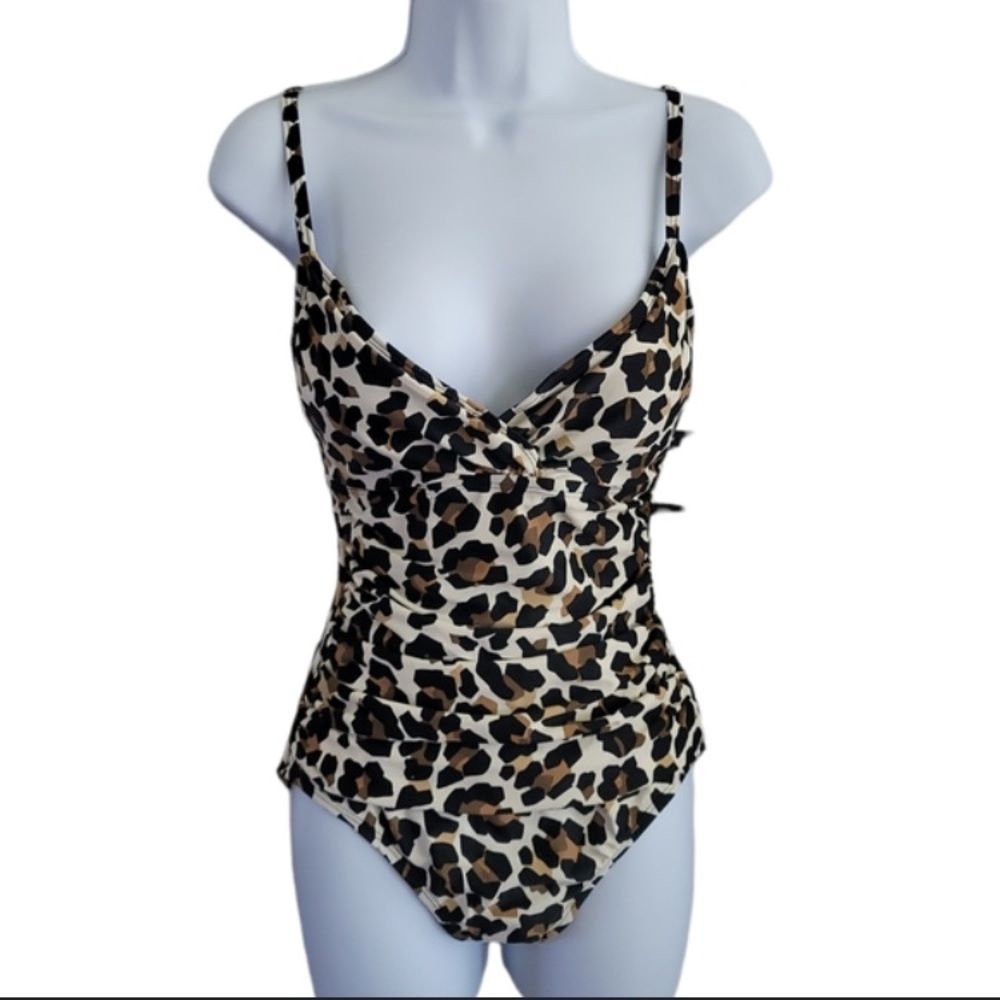 Ellen Tracy NWOT  leopard print one piece swimming suit